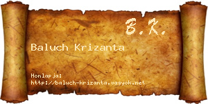 Baluch Krizanta névjegykártya